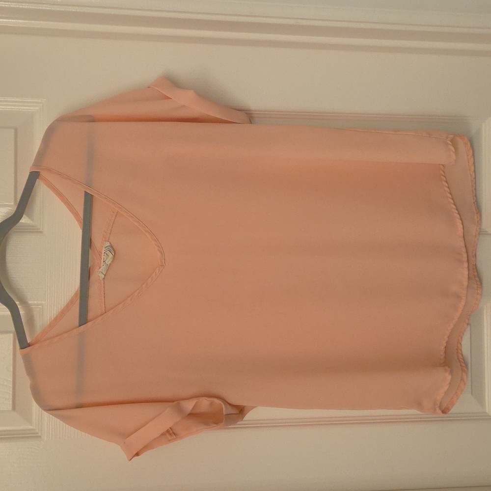 Pink Rose Soft Pink Shortsleeve Blouse Size L
